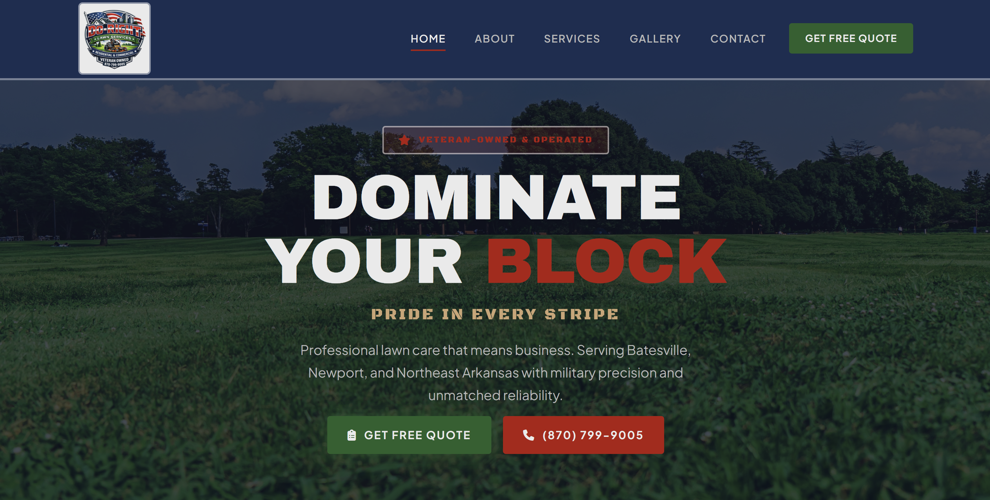 Do-Right Lawn Service website screenshot